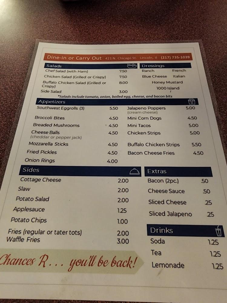 Chances R Menu image 1