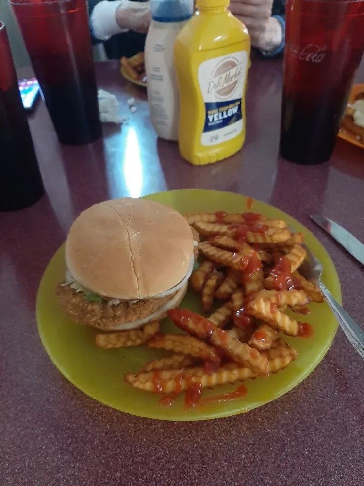 Pork Tenderloin Sandwich and Fries